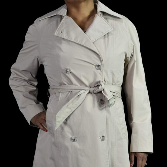 Vintage Orvis Trench Coat Khaki Tan All Weather Removable Liner Belted Size 6 - Picture 4 of 16